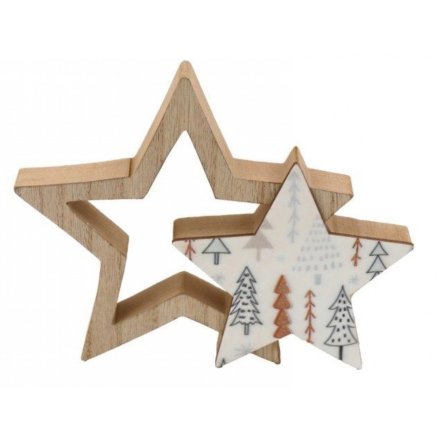 Star Deco W/tree Print, 16cm 