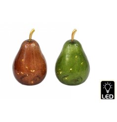 2/A LED Glass Pear Deco, 14cm 
