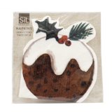 Pk12 Christmas Pudding Napkins, 17cm 
