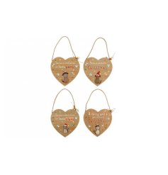 Heart Hanger w/ Festive Cat & Dog 4/a