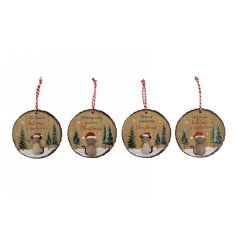 Festive Cat & Dog Pebble Hangers 2/a