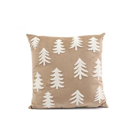 Christmas Tree Screen-Printed Cushion, 45cm