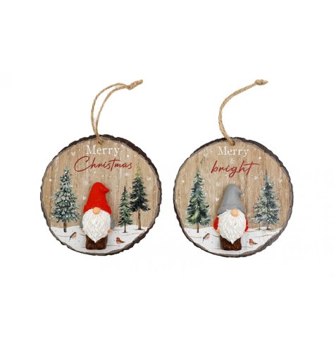 2/A Hanging Round Gonk Plaque, 10cm 