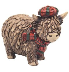 Unleash the charm of Scotland into your space with our Single Standing Highland Cow figurine.