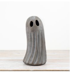 grey standing ghost decoration for indoor or outdoor use 