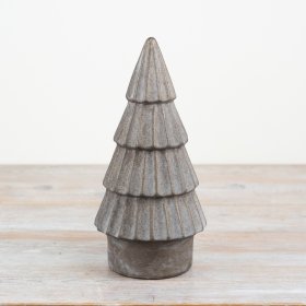 Elevate your holiday decor with our tall, grey tiered tree ornament.
