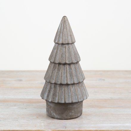 Tall grey tiered tree ornament 