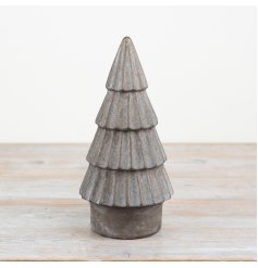 Tall grey tiered tree ornament 