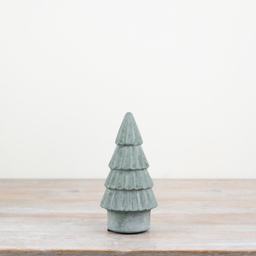 Green tree decoration with small tires, perfect for adding a rustic touch to your holiday decor.