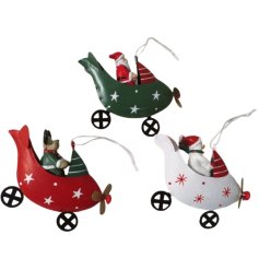 3/A Aeroplane Christmas Deco, 10cm