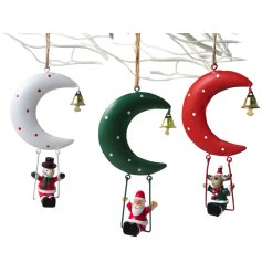 3/A Moon With Swing Decoration, 14cm