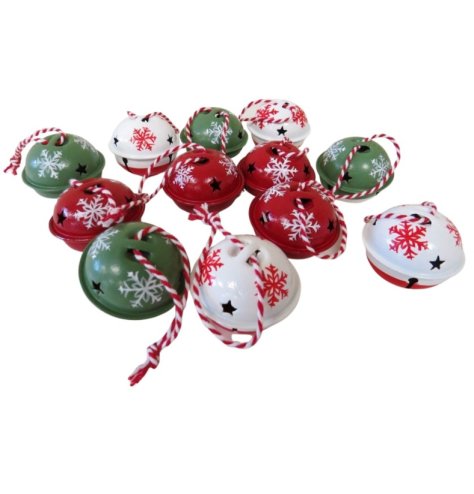 Metal Snowflake Ball Hanger Set of 12