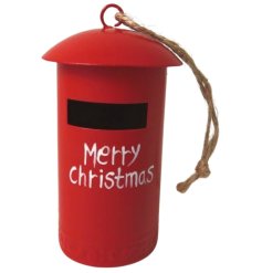 Post Box Tree Decoration, 7cm
