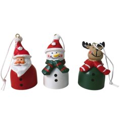 3/A Tin and Resin Bell Decoration, 7cm