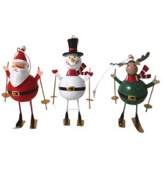 3/A Metal Skiing Decoration, 12cm