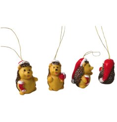 S/4 Hedgehog Tree Decorations