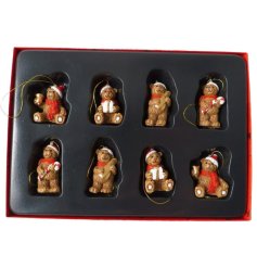 Set of 8 Bear Tree Deco