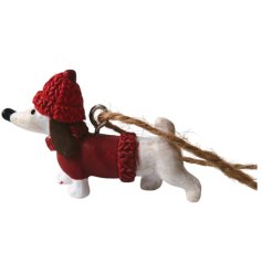 Dog w Jumper Tree Hanger, 6cm 