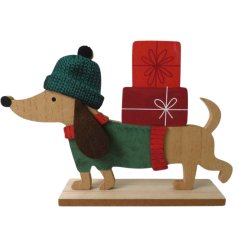 Wooden Dog Presents Deco, 26cm 