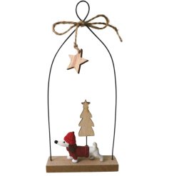 Wooden Dog Decoration, 21cm