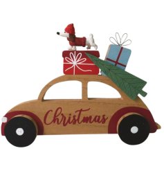 Car & Dog with Presents, 24cm  