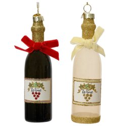 2/A Glass Opaque Bottle Tree Hanger, 13cm 