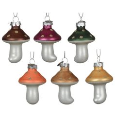 6/A Sparkly Mushroom Hangers 