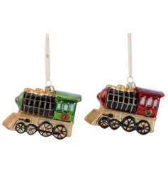 2/A Glitter Train Bauble, 10.5cm 