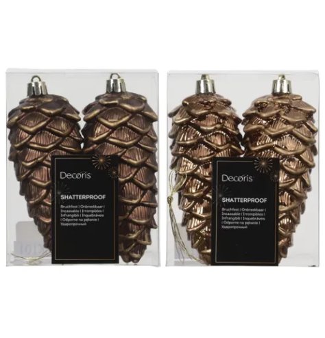 2/a Shiny Pinecone Tree Hangers 