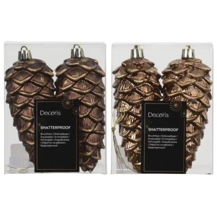 Box of 2 Pinecone Hangers, 2 asstd colours 