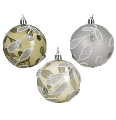 3/A Glitter Hanging Bauble, 8cm 