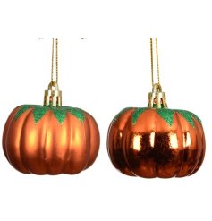 2/A Plastic Pumpkin Deco, 5.9cm 