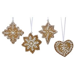 4/A Glitter Snowflake Tree Hanger, 9.5cm 