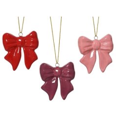 3/A Glazed Bow Tree Hanger, 11cm 