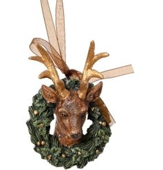 Hanging Deer Wreath Deco, 10cm 
