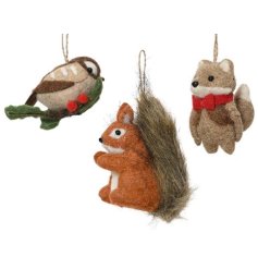 3/A Animal Felt Hanger, 13cm 