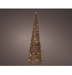 Indoor Micro LED Rattan Cone Tree, 60cm 