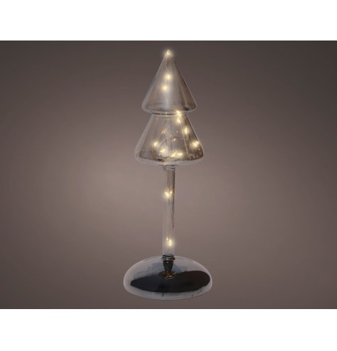 Light Up Silver Tree Deco, 24cm 