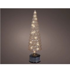 Indoor Rotating LED Glass Tree, 39cm 