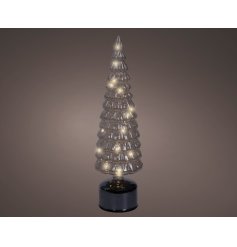 Silver Indoor LED Flashing Tree Deco, 39cm 