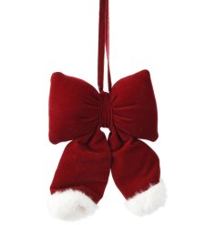 Polyester Red Bow Deco, 15cm 