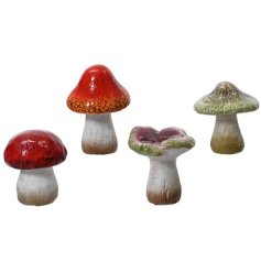 4/A Glazed Mushroom Deco, 9.5cm 