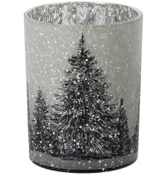 Snowy Tree Candle Holder, 8cm 