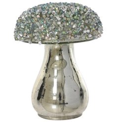 Glass Beads Mushroom Deco, 10.5cm 