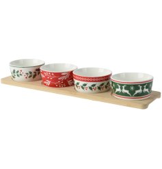 Porcelain Christmas Tapas Set, 38cm 