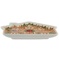 Shiny Gingerbread House Plate, 15cm 