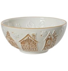 Gingerbread House Bowl, 14cm 