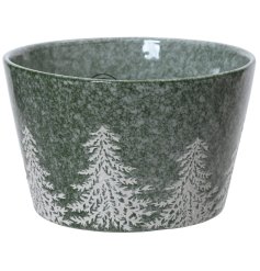 Tree Embossed Glazed Bowl, 13cm 