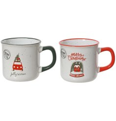 2/A Printed Christmas Mug, 12.5cm 