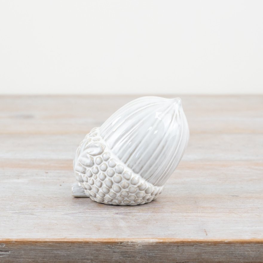 White Pinecone Deco, 9.5cm 